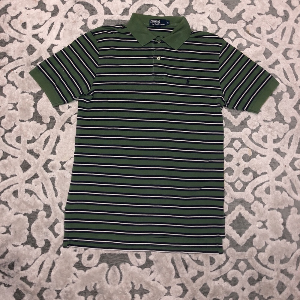 Green Striped Polo Shirt